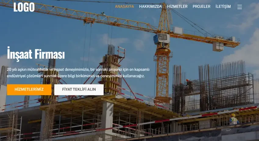 inşaat web tasarımı