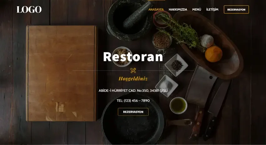 restoran web sitesi 1